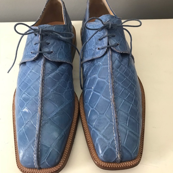 (Sold) Denim blue alligator dress shoe Sz10.5 - Picture 2 of 7
